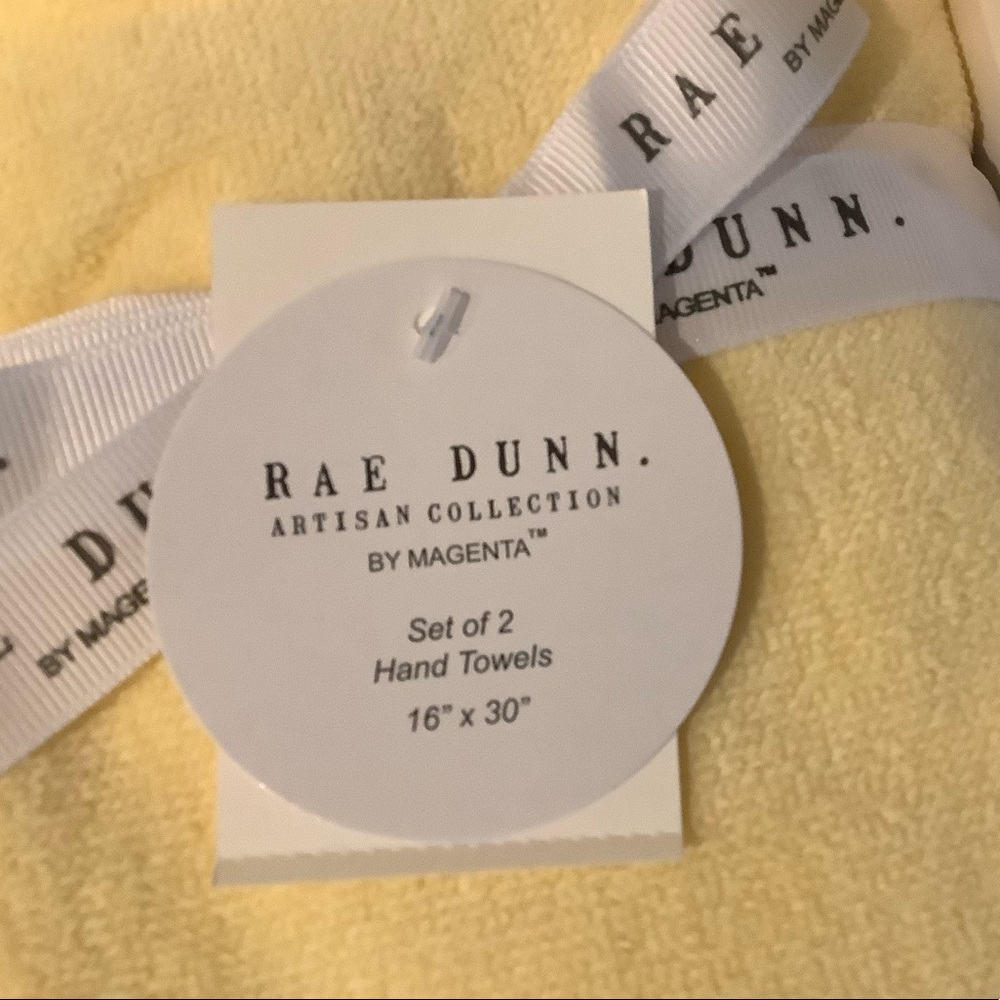 Rae Dunn Set/2 Yellow GUEST Hand Towels 🧼 - Picture 4 of 4
